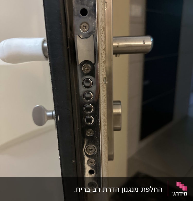 מנעול דלת עם בריחים וברגים חשופים